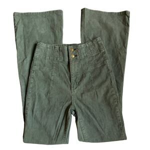We The Free, Military Green, Corduroy, High Waisted, Flare Pants- 28